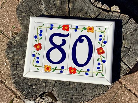 metal frame for ceramic house numbers|ceramic tile address numbers.